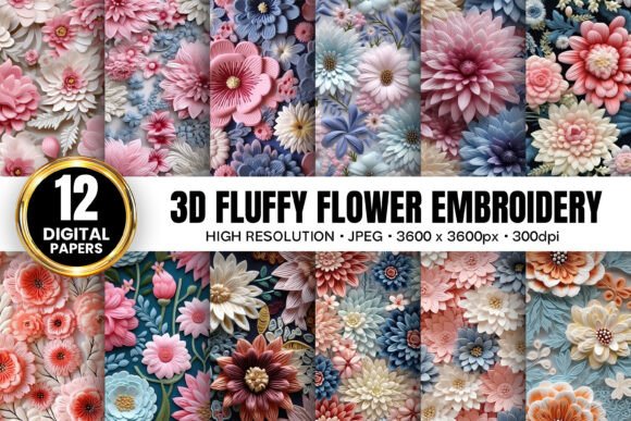 3D Fluffy Floral Embroidery Patterns Review
