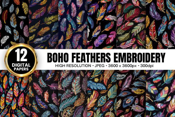 Boho Birds Feathers Embroidery Patterns Review