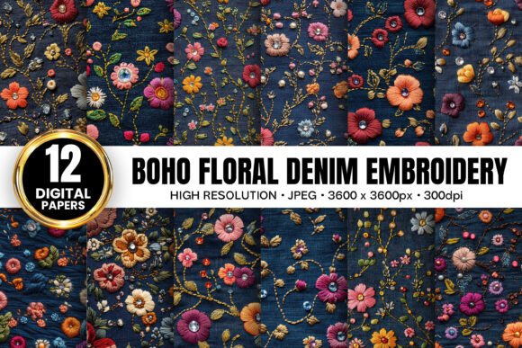 Boho Denim Floral Embroidery Patterns Review