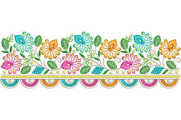 Floral Border Embroidery Design Review for Small Business Merch