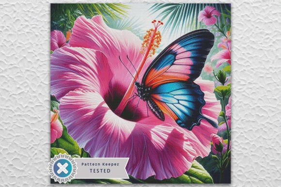 Hibiscus Butterfly Cross Stitch Pattern Review for Small Business Merch