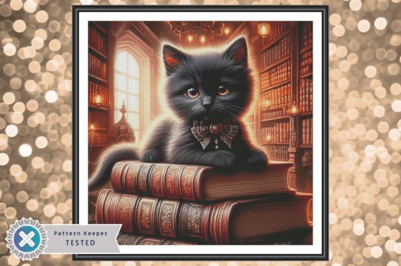 Librarian Kitten Cross Stitch Pattern Review for Seasonal Use