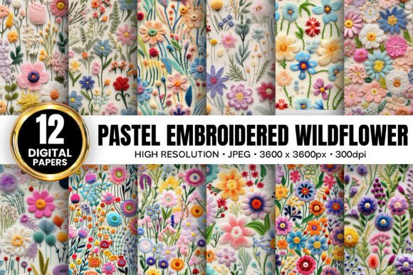 Pastel Wildflowers Embroidery Patterns Review