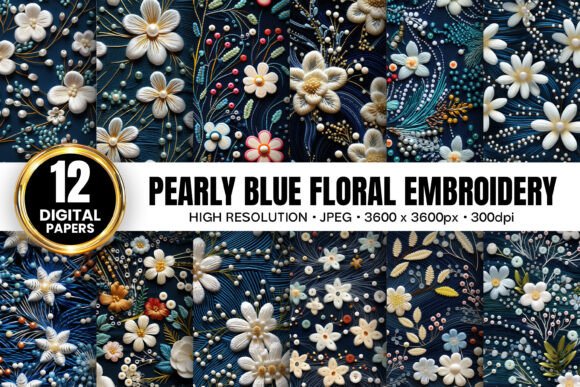 Pearly Blue Flowers Embroidery Patterns Review