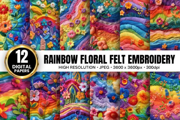 Rainbow Floral Felt Embroidery Patterns Review