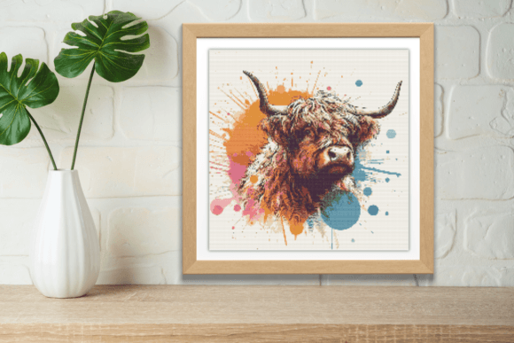 Rainbow High Land Cow Cross Stitch Review for Apparel Projects