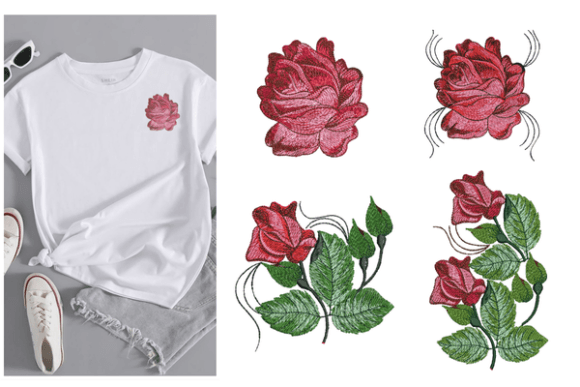 Rose Flower Embroidery Design Review for Etsy and Small Shop Products
